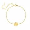 Finaste Armband 3 initialen met mini muntje goud kleurig Sale