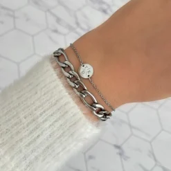 Finaste Armband 3 initialen met mini muntje Online