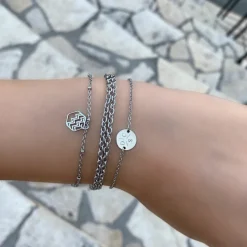 Finaste Armband 3 initialen met mini muntje Online