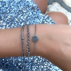 Finaste Armband 3 initialen met mini muntje Online