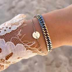 Finaste Armband 3 initialen met mini muntje Online
