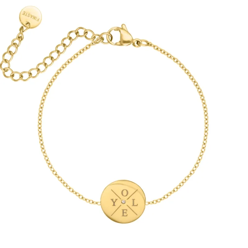 Finaste Armband 4 initials exclusive goudkleurig Fashion