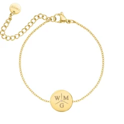 Finaste Armband 3 initials exclusive goudkleurig Online