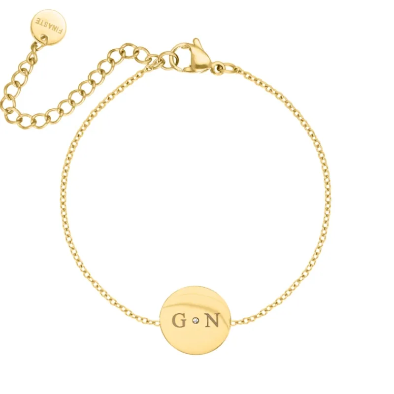 Finaste Armband 2 initials exclusive goudkleurig Sale