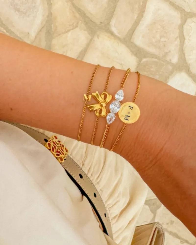Finaste Armband 2 initials exclusive goudkleurig Sale