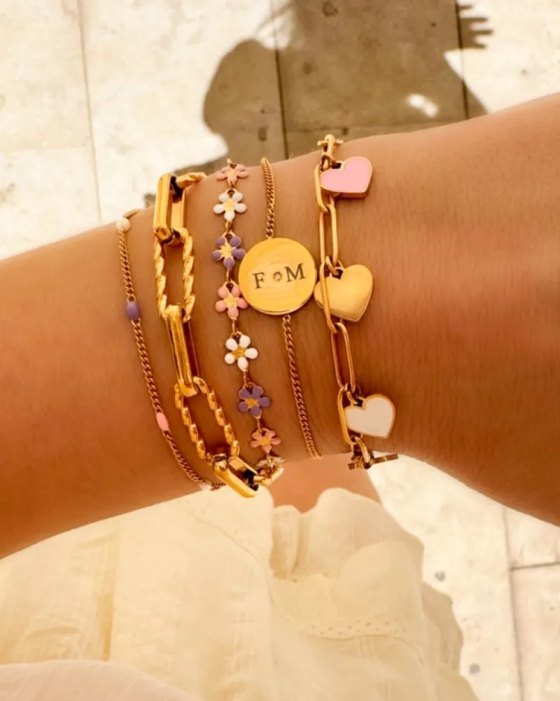 Finaste Armband 2 initials exclusive goudkleurig Sale