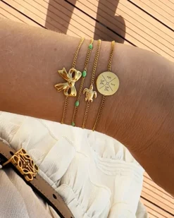 Finaste Armband 4 initials exclusive goudkleurig Fashion