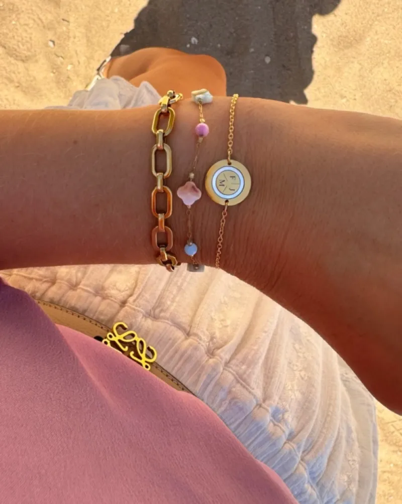 Finaste Armband 3 initials luxury kleur goud Clearance