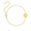 Finaste Armband 4 letters met mini coin goud kleurig Outlet