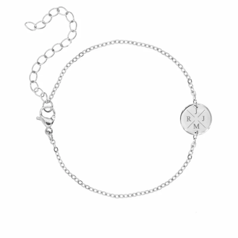 Finaste Armband 4 letters met mini coin Best