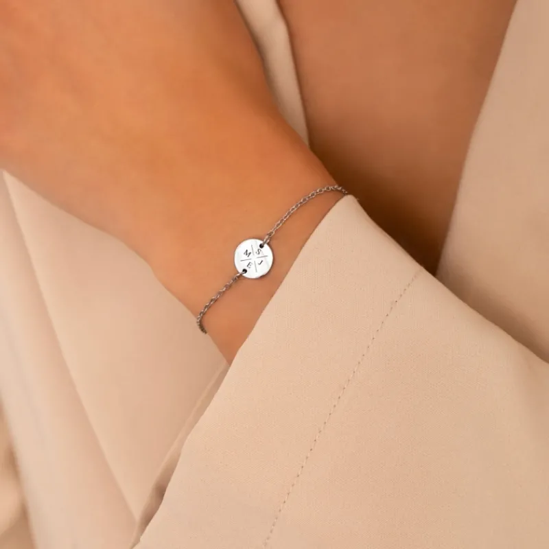 Finaste Armband 4 letters met mini coin Best