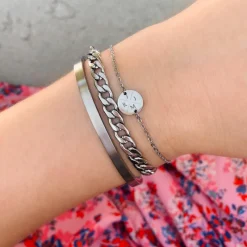 Finaste Armband 4 letters met mini coin Best