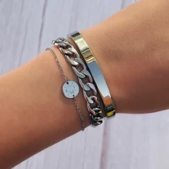 Finaste Armband 4 letters met mini coin Best