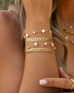 Finaste Armband blaadjes goud kleurig Discount