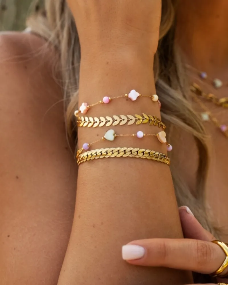Finaste Armband blaadjes goud kleurig Discount