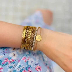 Finaste Armband blaadjes goud kleurig Discount