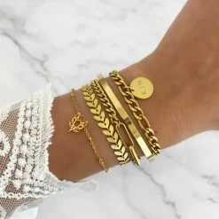 Finaste Armband blaadjes goud kleurig Discount