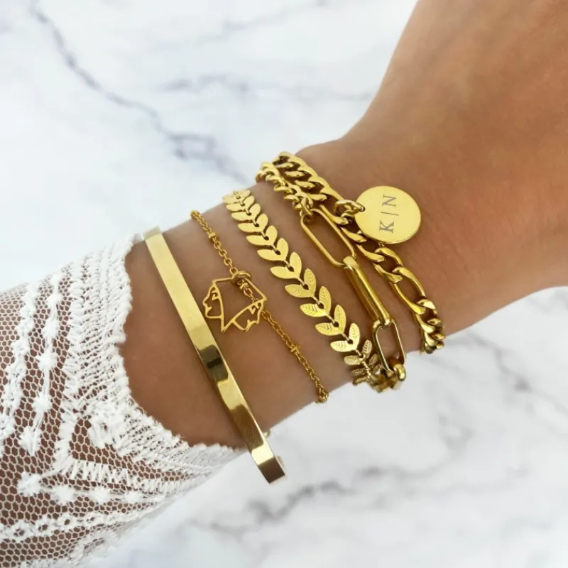 Finaste Armband blaadjes goud kleurig Discount