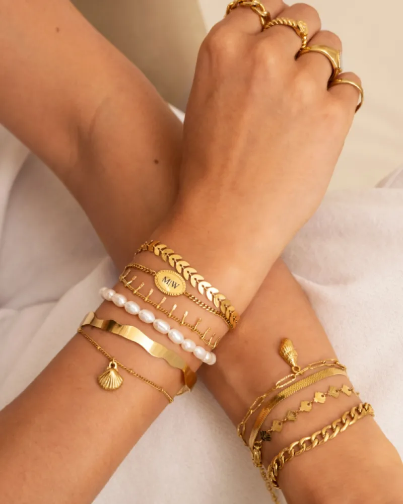 Finaste Armband blaadjes goud kleurig Discount