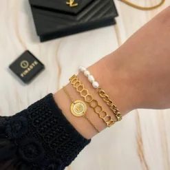 Finaste Armband Chain & Pearl goud kleurig Clearance