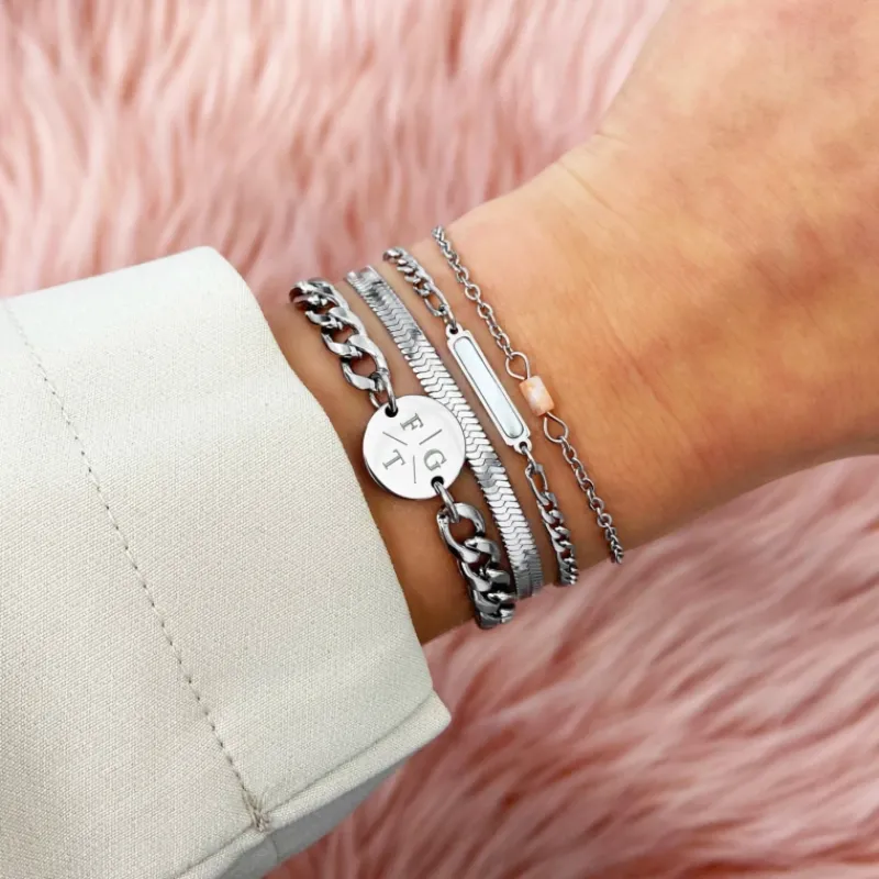 Finaste Armband Chunky 3 initials Fashion