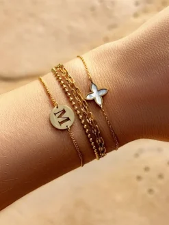 Finaste Armband double chain gold plated New