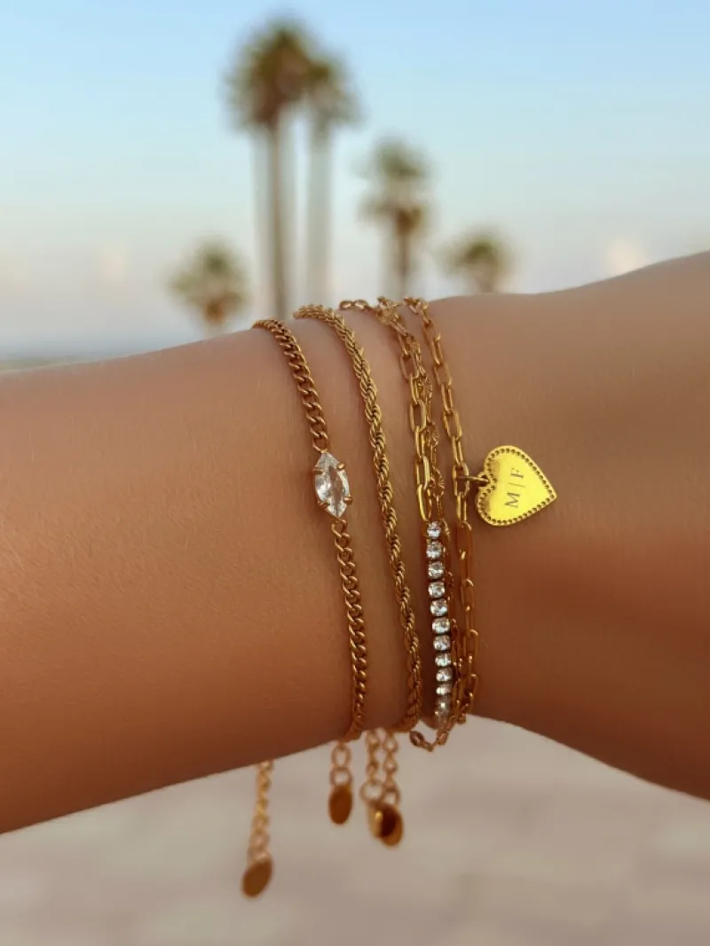 Finaste Armband double chain gold plated New