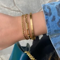 Finaste Armband double chain gold plated New