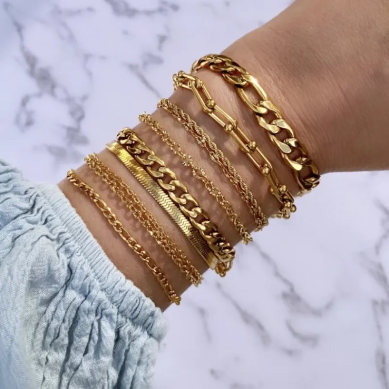Finaste Armband double chain gold plated New