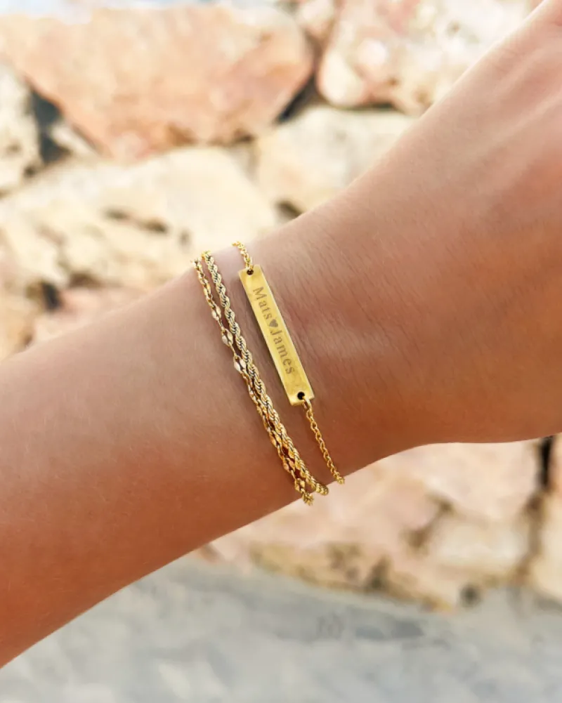 Finaste Armband double chain gold plated New