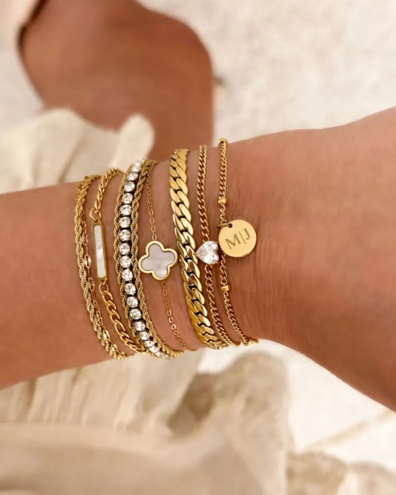 Finaste Armband double chain gold plated New