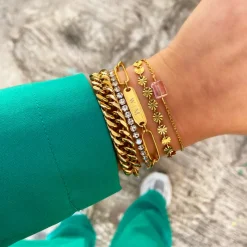 Finaste Armband flower chain gold plated Online