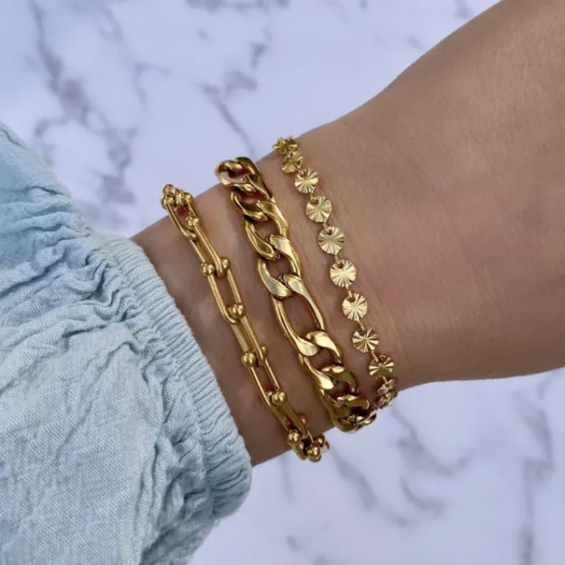 Finaste Armband flower chain gold plated Online