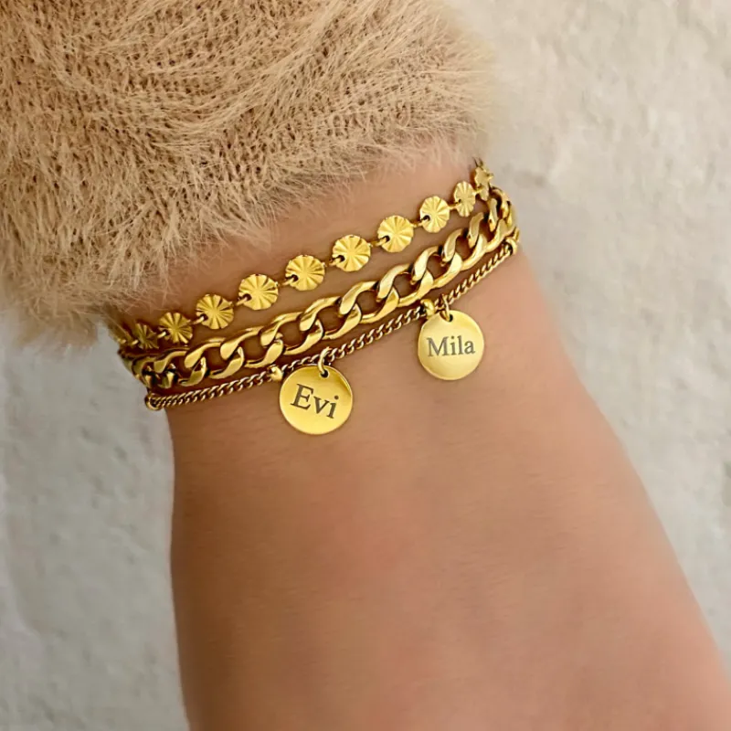 Finaste Armband flower chain gold plated Online
