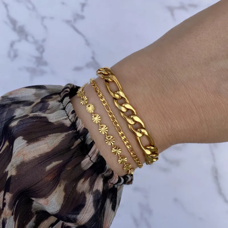 Finaste Armband flower chain gold plated Online