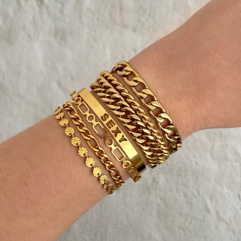 Finaste Armband flower chain gold plated Online