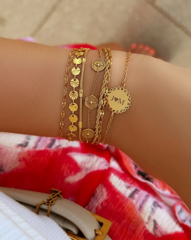 Finaste Armband flower chain gold plated Online