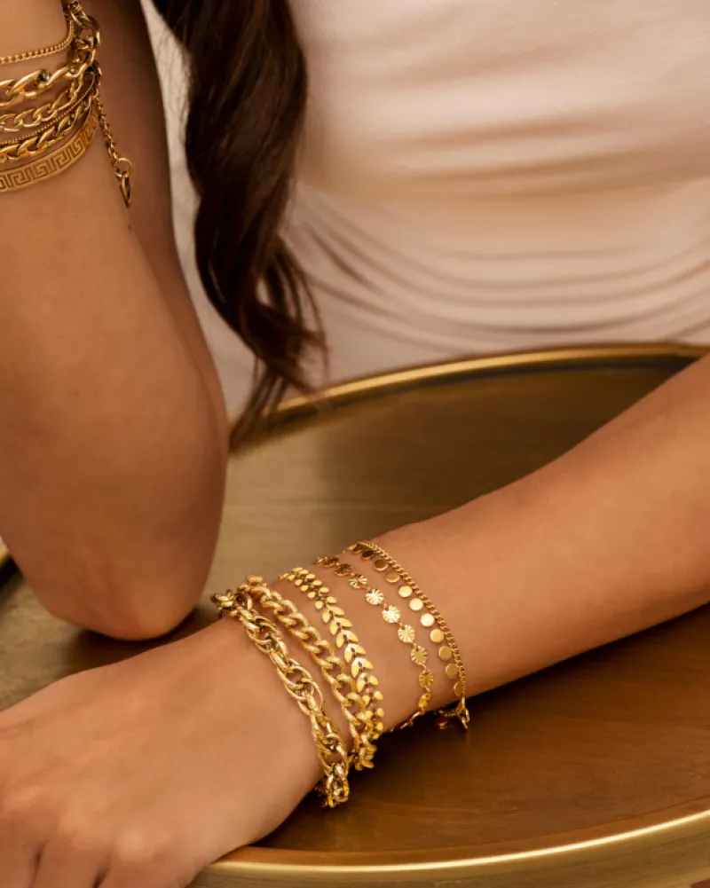 Finaste Armband flower chain gold plated Online