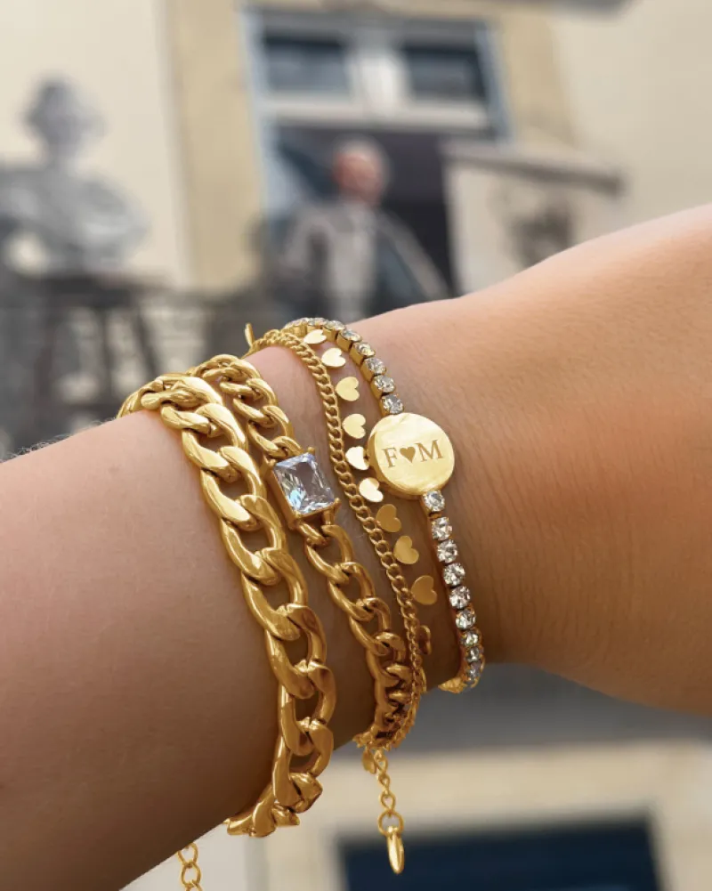Finaste Armband little hearts goudkleurig Sale