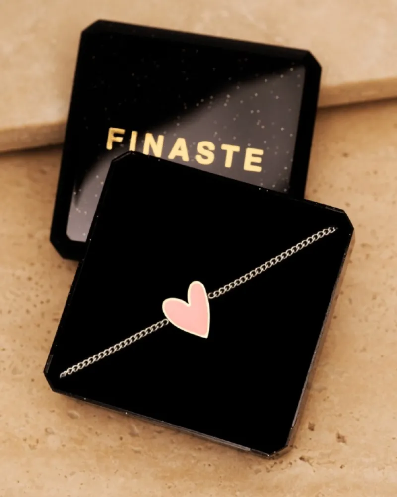Finaste Armband love heart pink Discount
