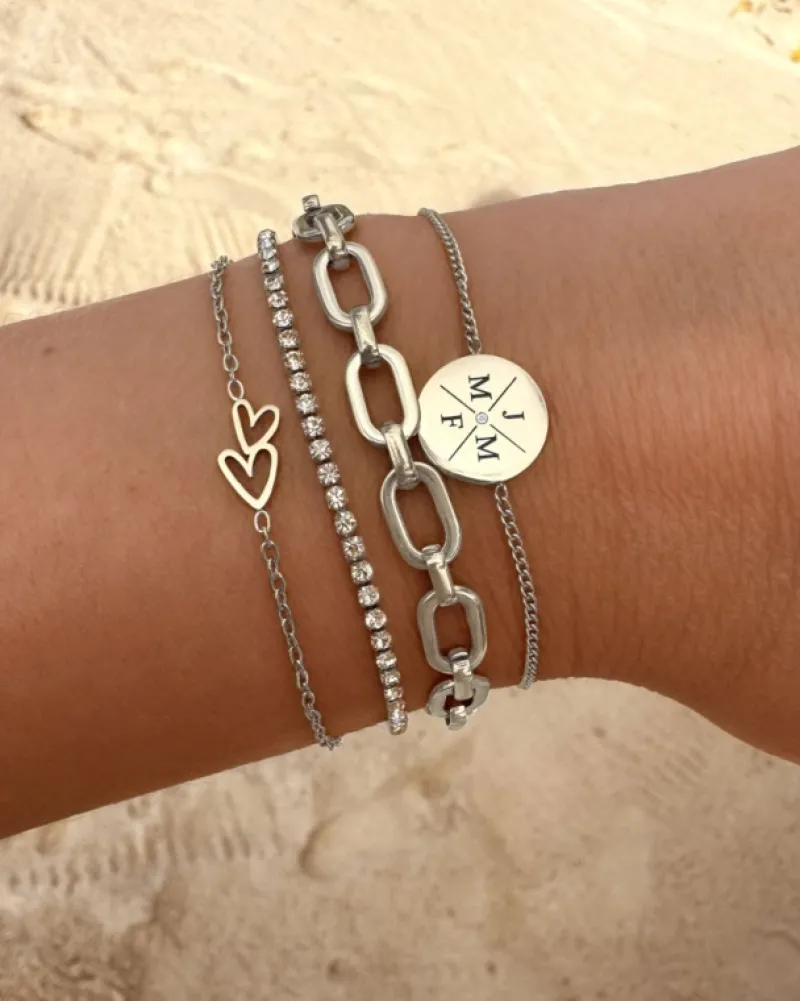 Finaste Armband love hearts double Fashion