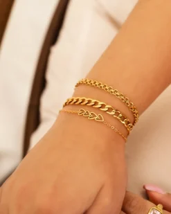 Finaste Armband love hearts goldplated Discount