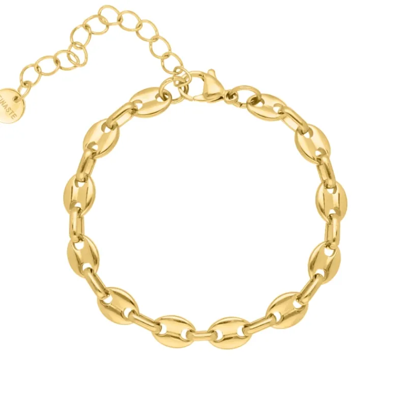 Finaste Armband met chunky chains goudkleurig Fashion