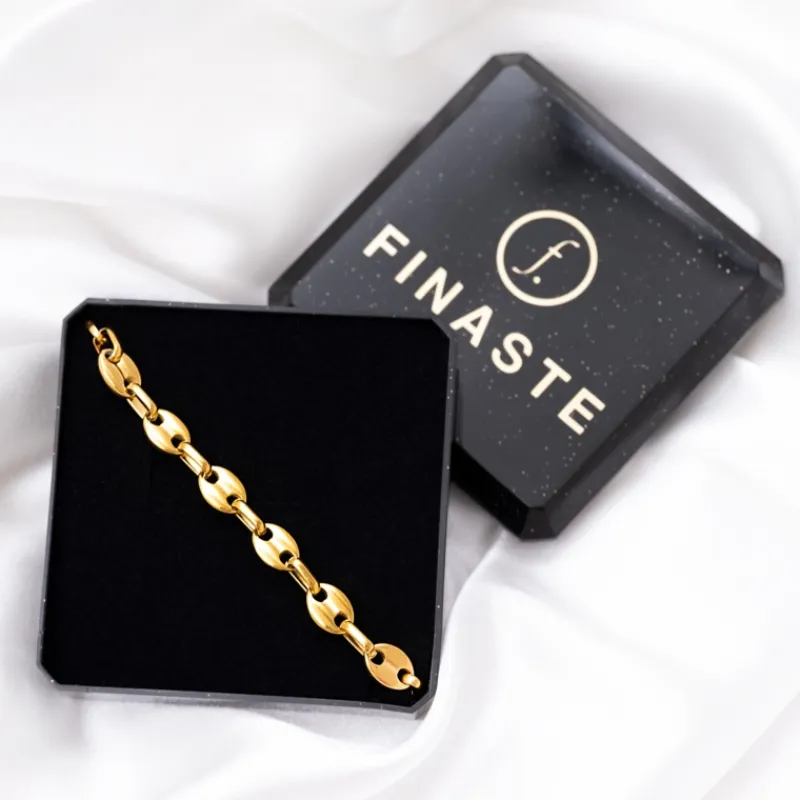 Finaste Armband met chunky chains goudkleurig Fashion
