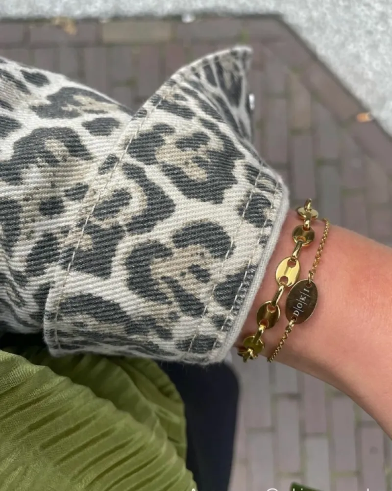Finaste Armband met chunky chains goudkleurig Fashion