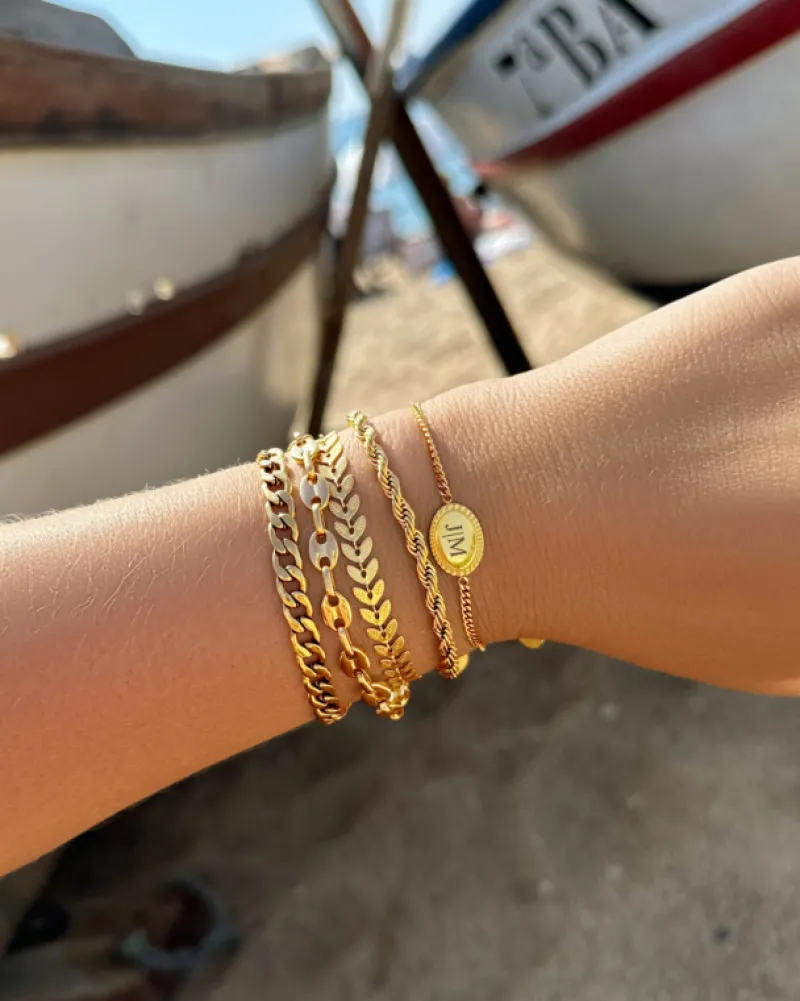 Finaste Armband met chunky chains goudkleurig Fashion