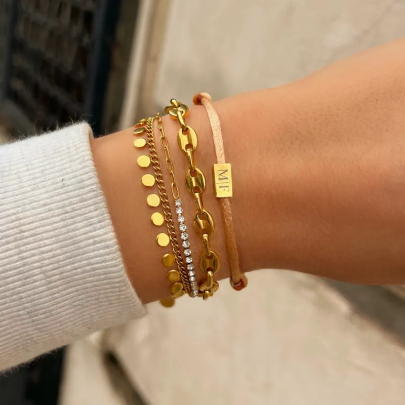 Finaste Armband met chunky chains goudkleurig Fashion