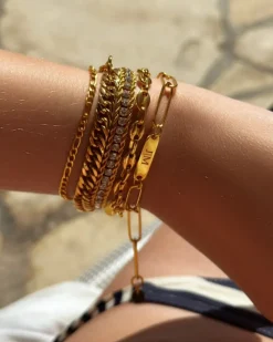 Finaste Armband met chunky chains goudkleurig Fashion