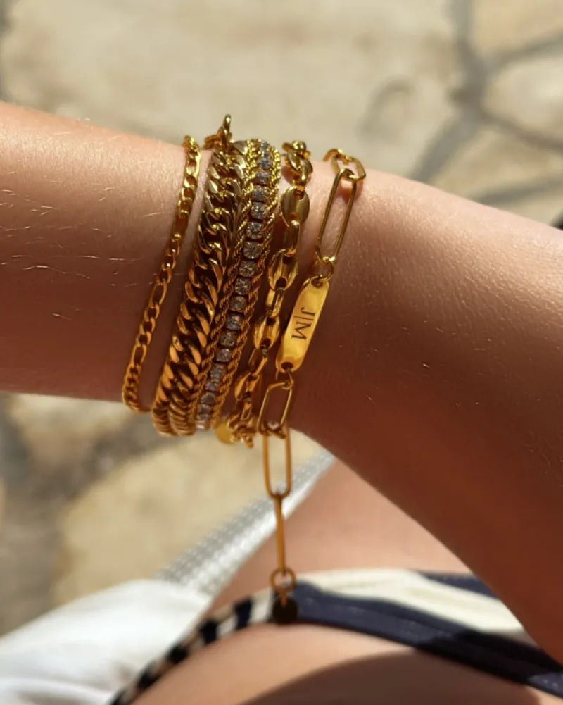Finaste Armband met chunky chains goudkleurig Fashion