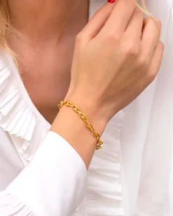 Finaste Armband met chunky chains goudkleurig Fashion
